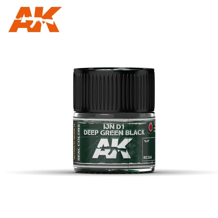 AK Interactive Real Colors: IJN D1 Deep Green Black - 10ml RC304 