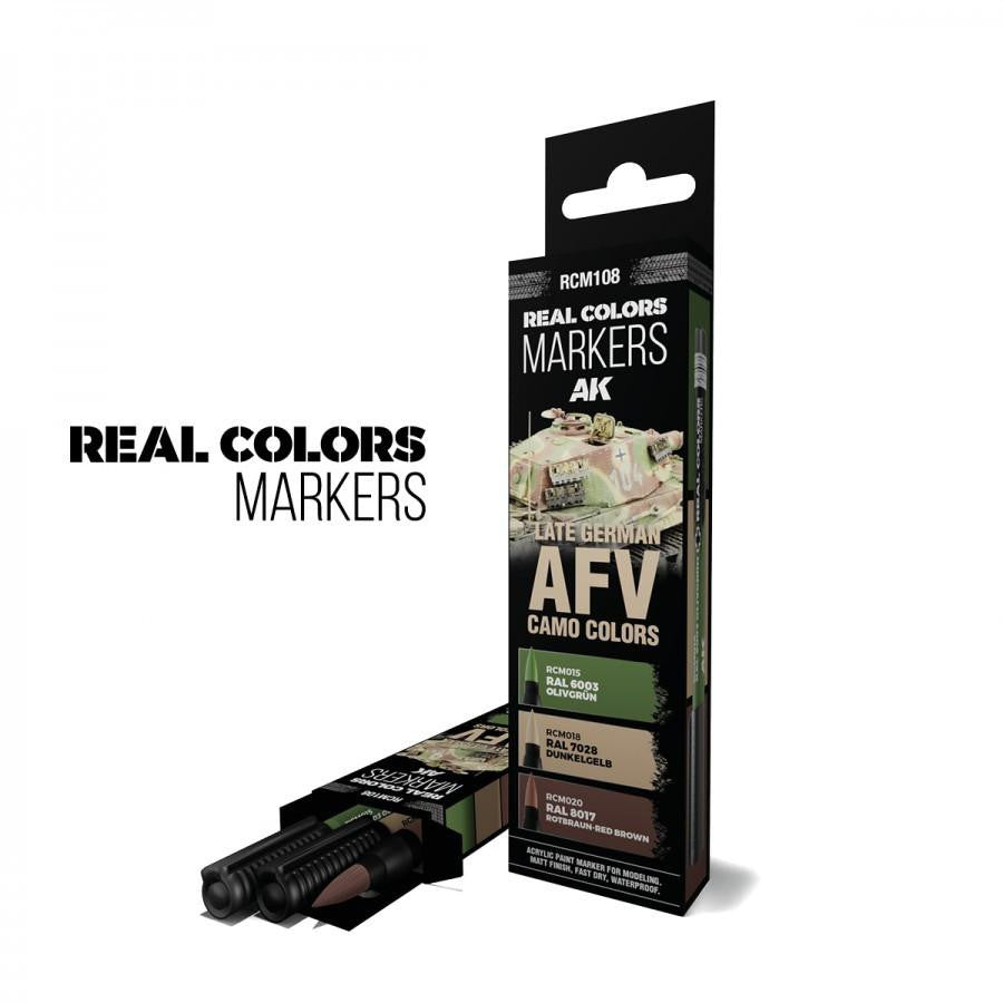 AK Interactive Real Colors Markers Late German AFV Camo Colors (3) RCM108 