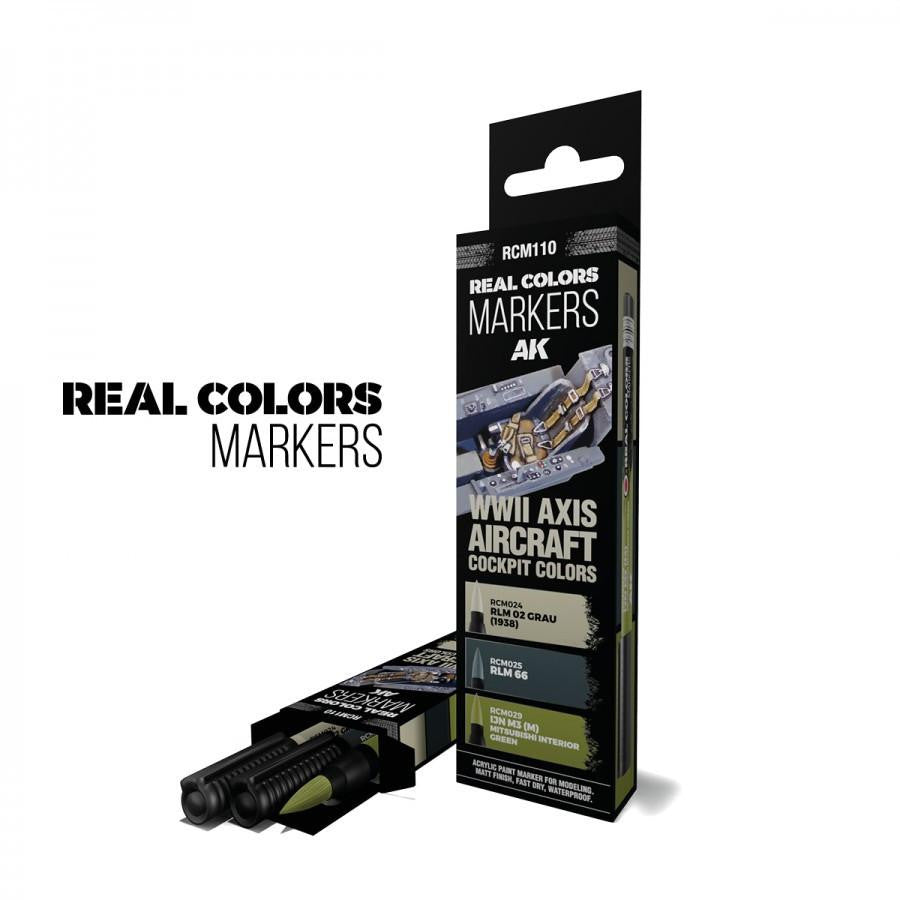 AK Interactive Real Colors Markers WWII Axis Aircraft Cockpit Colors (3) RCM110 