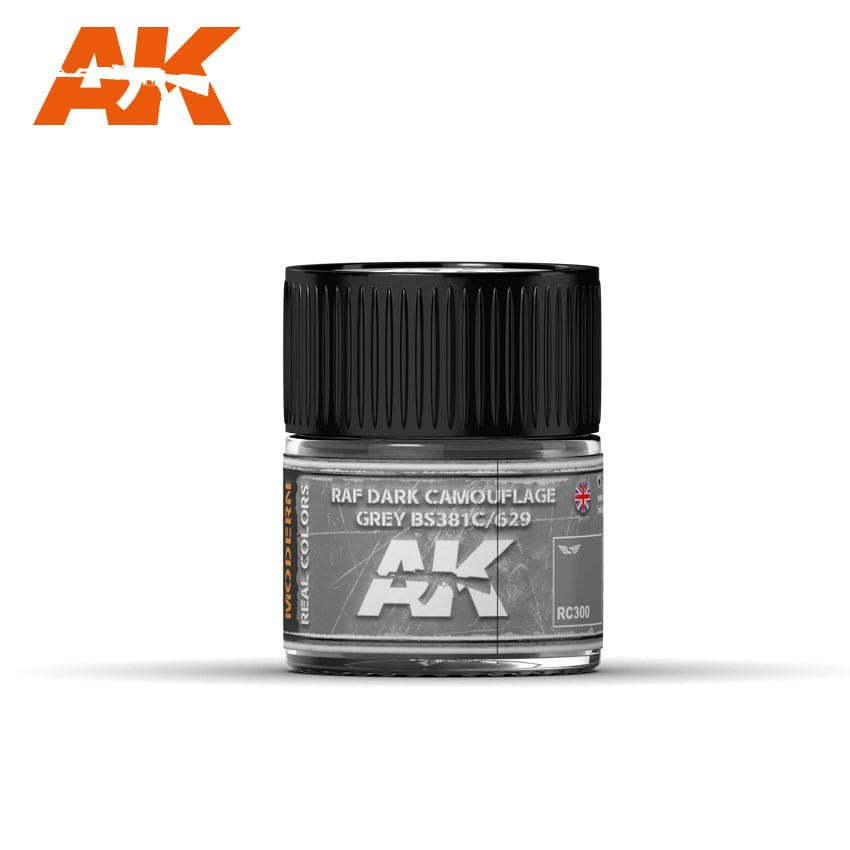 AK Interactive Real Colors: RAF Dark Camouflage Grey BS381C/629 - 10ml RC300 