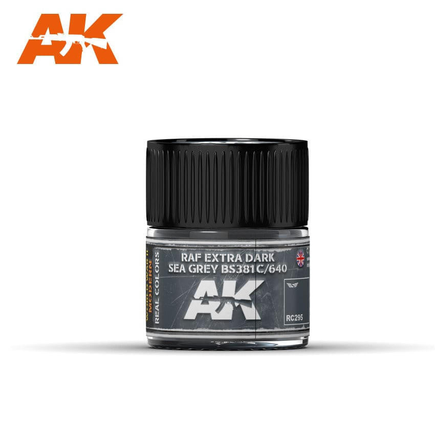 AK Interactive Real Colors: RAF Extra Dark Sea Grey BS381C/640 - 10ml RC295 