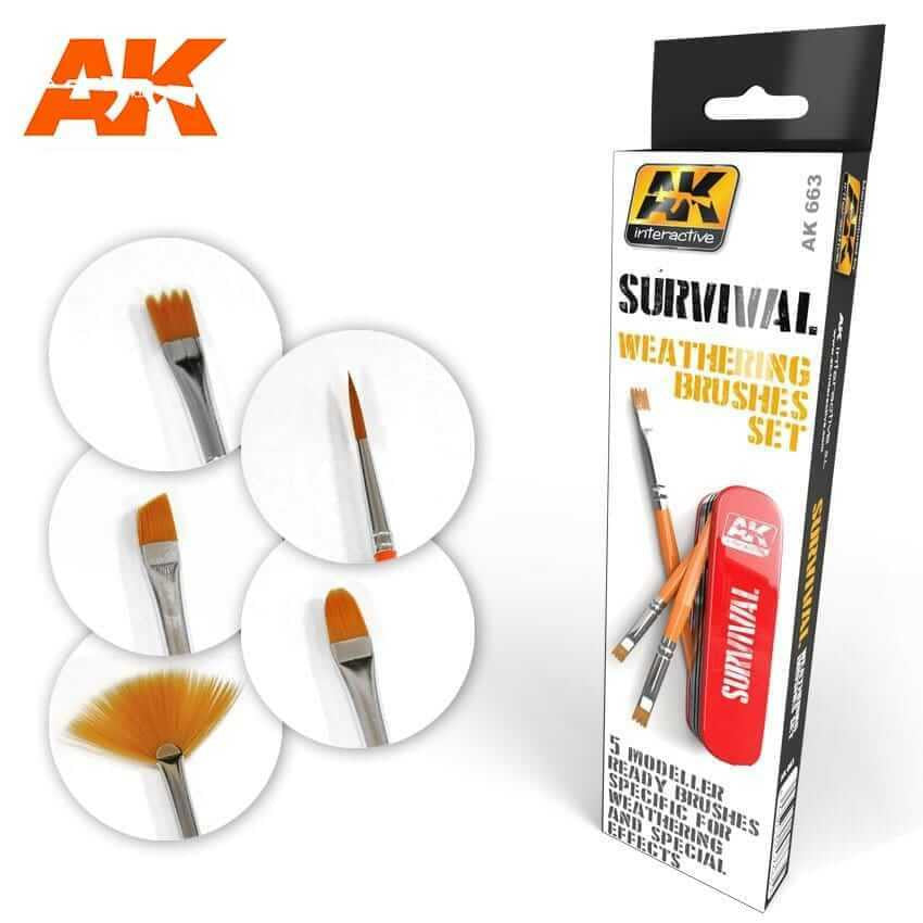 AK Interactive Survival Weathering Brush Set 663