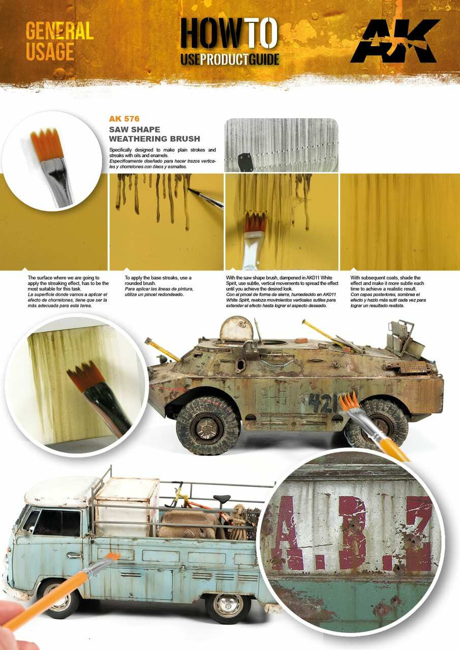 AK Interactive Weathering Brush Saw Shap 576