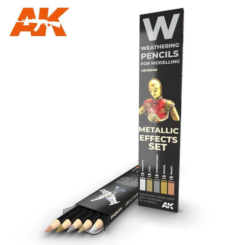 AK Interactive Weathering Pencils for Modelling Metallic Effects Set