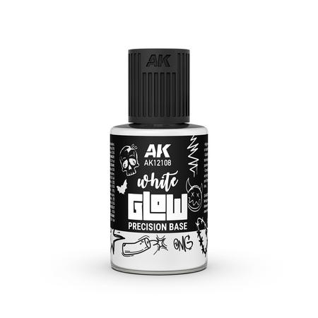 AK Interactive White Glow Precision Fluor Base 30ml bottle