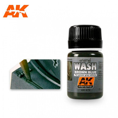 AK Brown/Blue Wash For Panzer Grey Vehicles AK070
