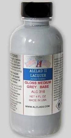  Alclad II Lacquer Gloss Medium Grey Base 4oz 316 