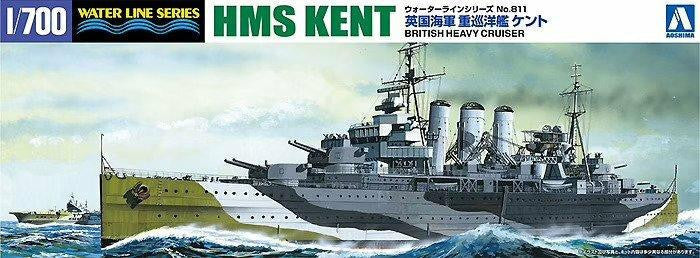 Aoshima 1/700 HMS Kent Heavy Cruiser 56738