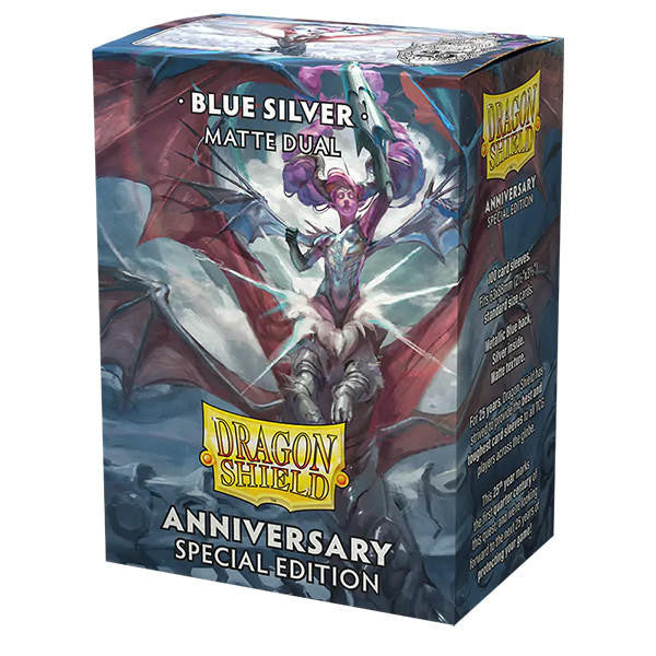 Arcane Tinman Dragon Shield Sleeves: Standard DUAL- Matte Blue/Silver (100ct.) 
