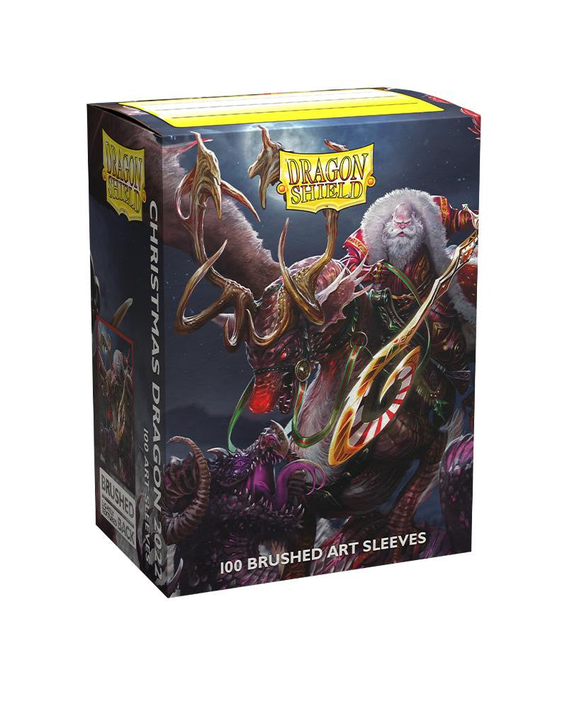 Arcane Tinman Dragon Shields: (100) Brushed Art - Christmas Dragon 2022 