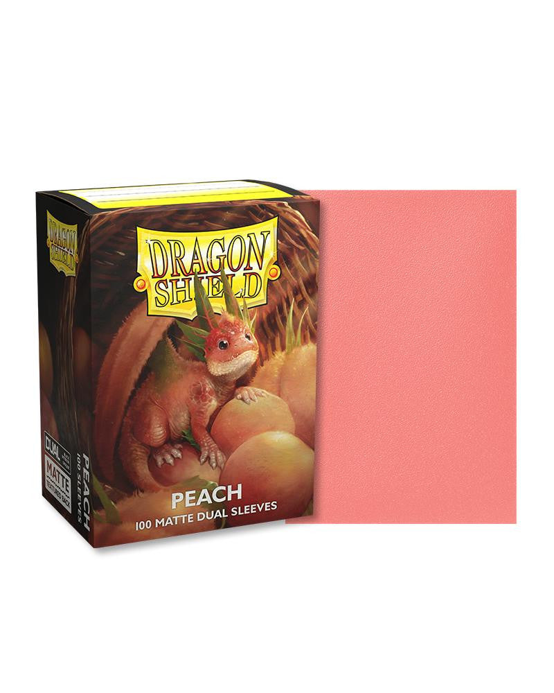 Arcane Tinman Dragon Shields Standard Dual Matte Peach Piip 100 ct