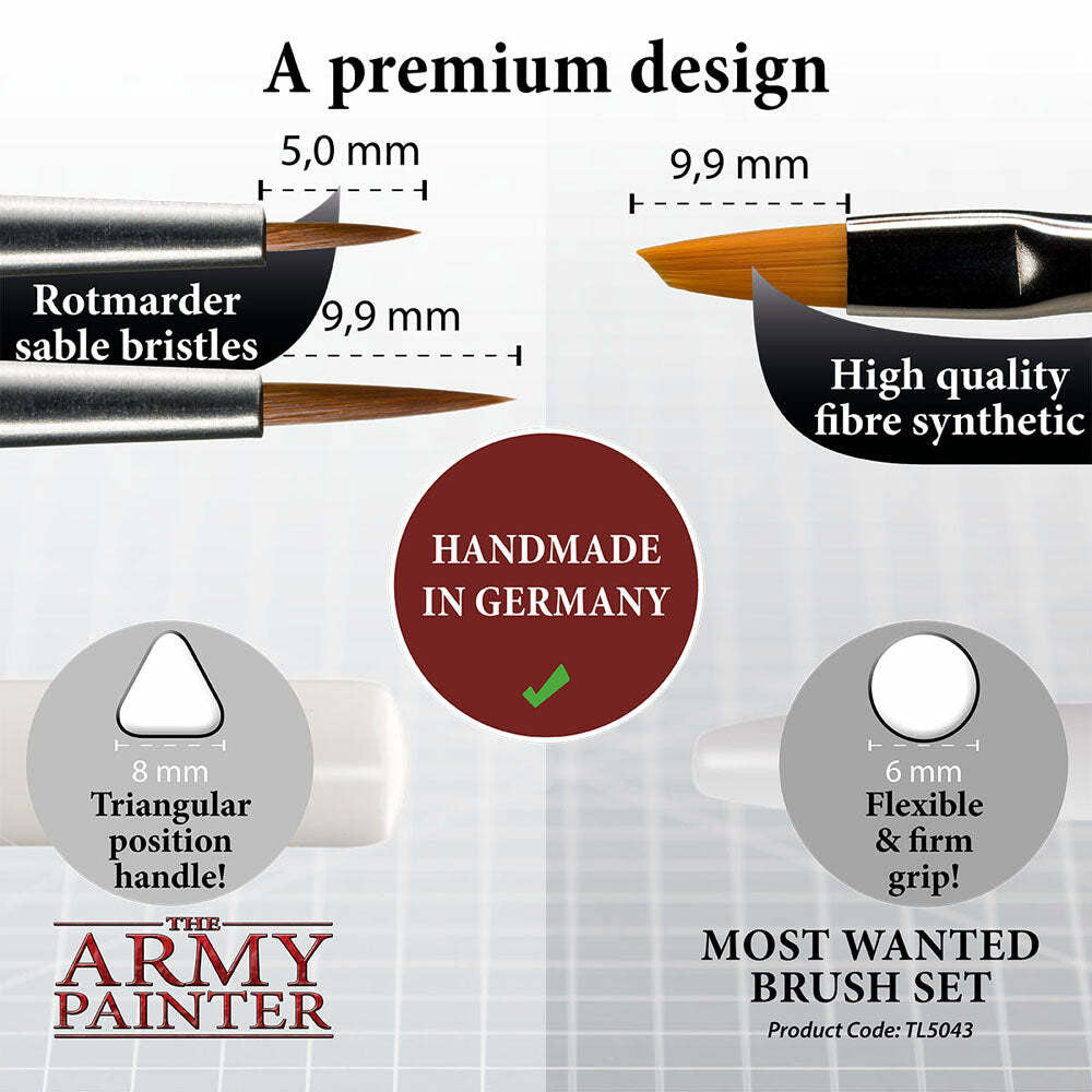 Army Painter: Most Wanted Brush Set 5043 at Lionheart Hobby