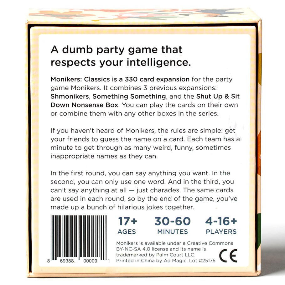 Asmodee Monikers: Classic (Expansion or Stand-alone) 