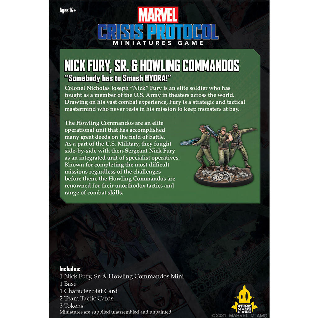 Atomic Mass Games MARVEL CRISIS PROTOCOL NICK FURY, SR and HOWLING COMMANDOS