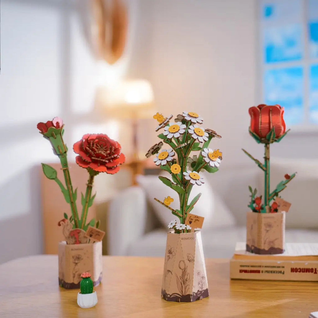 3D Wooden Flower Puzzle: Chamomile