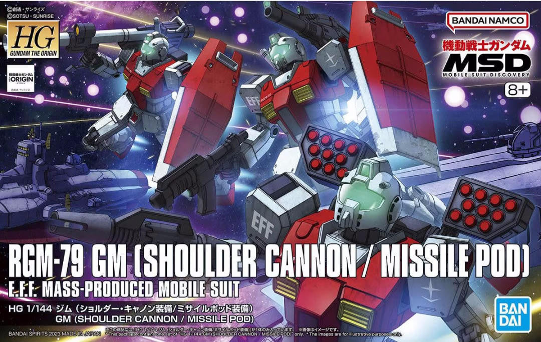 Bandai 1/144 Gundam HG GM Shoulder Cannon & Missile Pod 2646873 