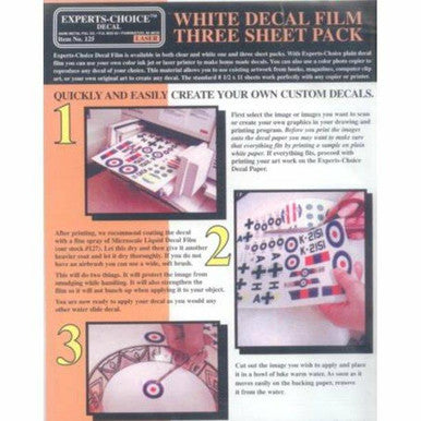 White Decal Paper for Laser Printer 3pk 125