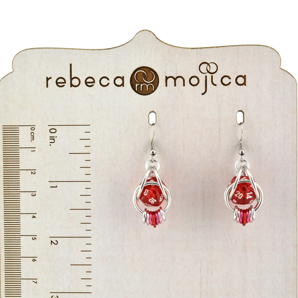 D20 Earrings - LGBTQ Rainbow or Ombre Coil