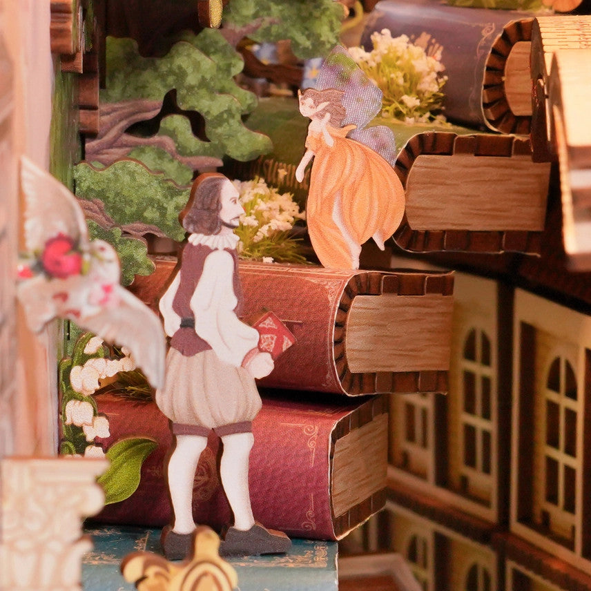 DIY Book Nook Kit: Shakespeare's Verse with Dust Cover