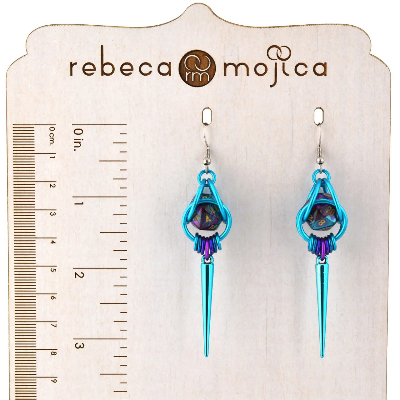 D20 Dice Earrings with Spike - Magical Butterfly