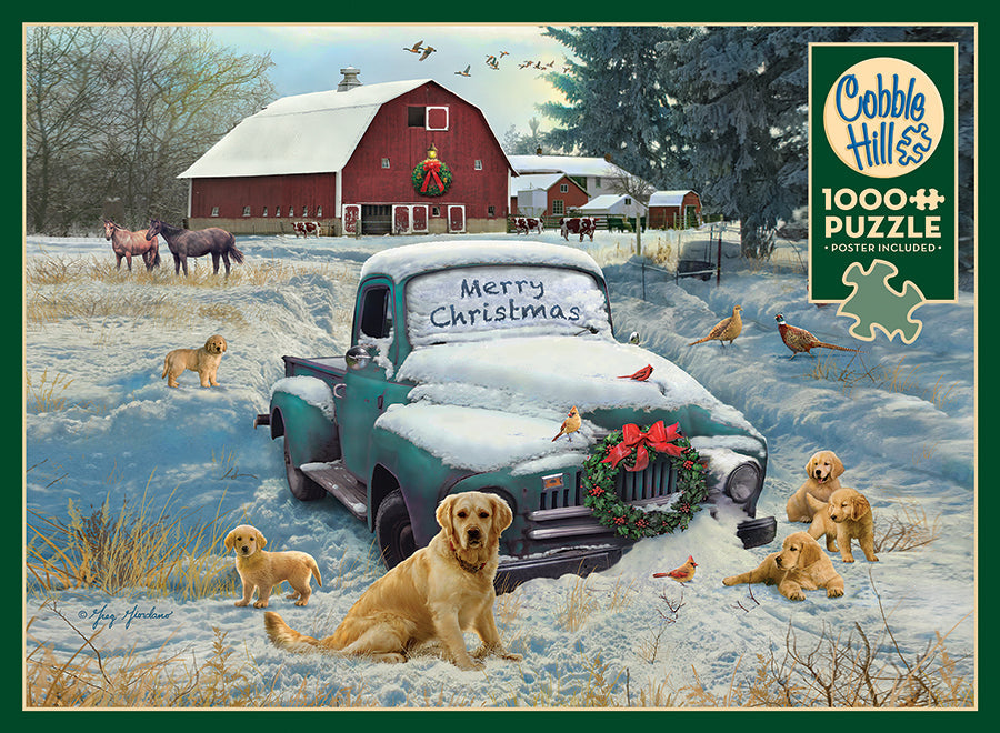 Front of the Merry Christmas 1000 piece puzzle box