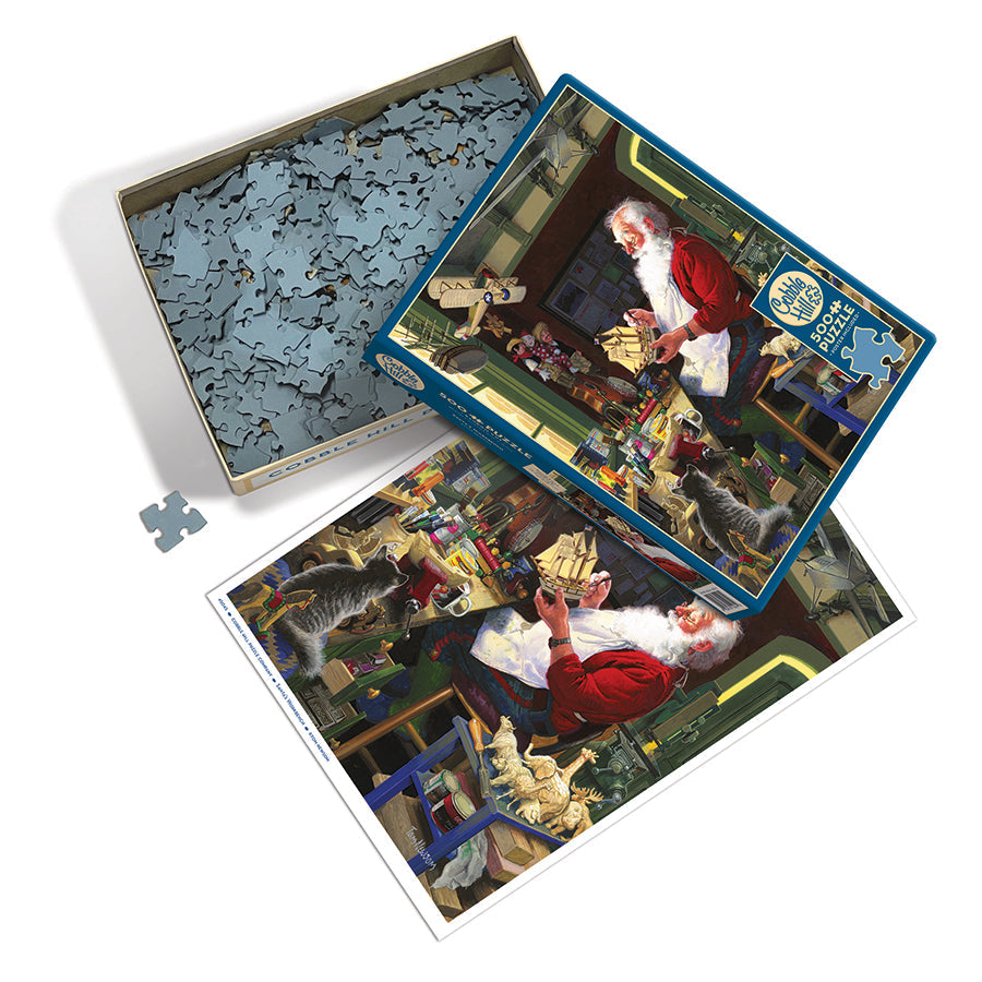 Santa's Workbench puzzle and packaging layout