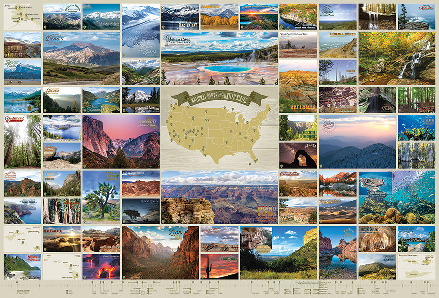 Complete National Parks of the United States puzzle artwork