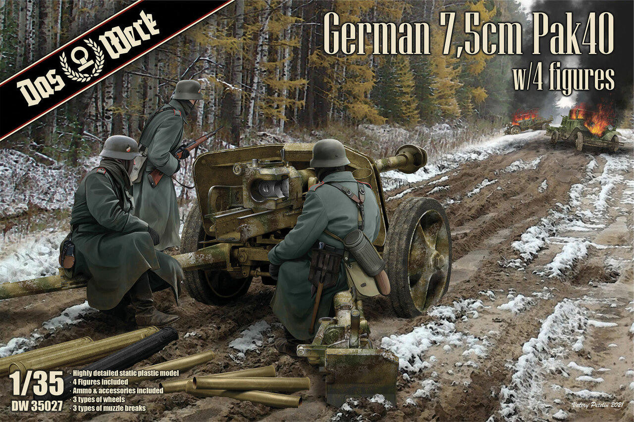 Das Werk 1/35 7.5cm Pak40 w/4 Figures 35027