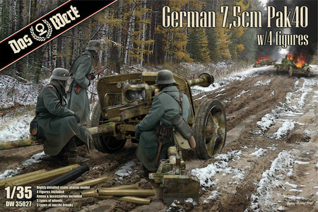 Das Werk 1/35 7.5cm Pak40 w/4 Figures 35027