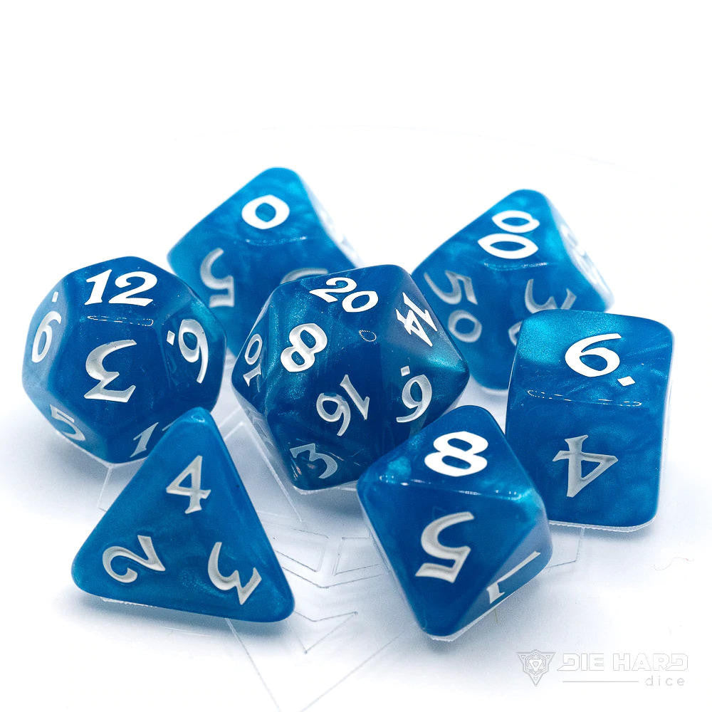 Die Hard Dice 7 Piece RPG Set - Elessia - Wish Song with White
