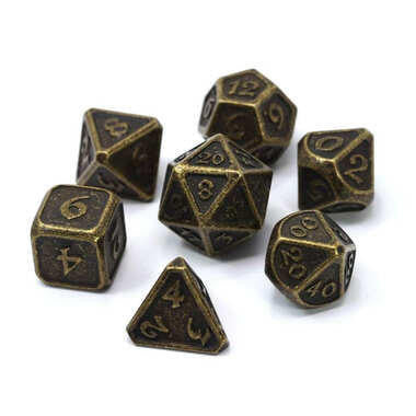 Die Hard Dice 7 Piece RPG Set - Mythica Dark Gold 
