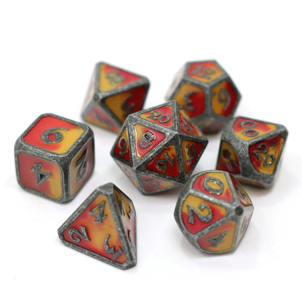 Die Hard Dice 7 Piece RPG Set - Mythica Spellbinder Brimstone