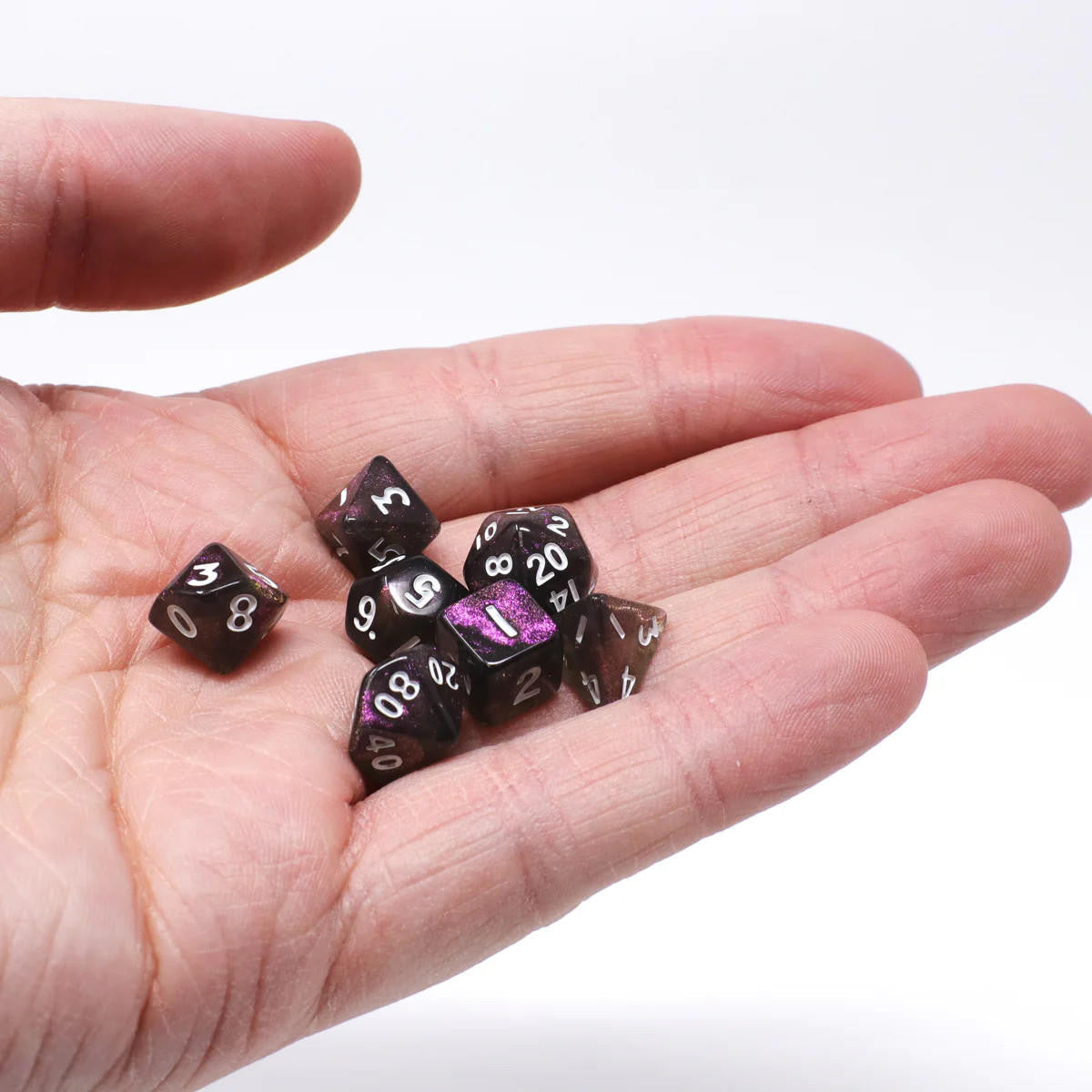 Die Hard Dice Critlings 7pc Mini RPG Set - Burgundazzle 