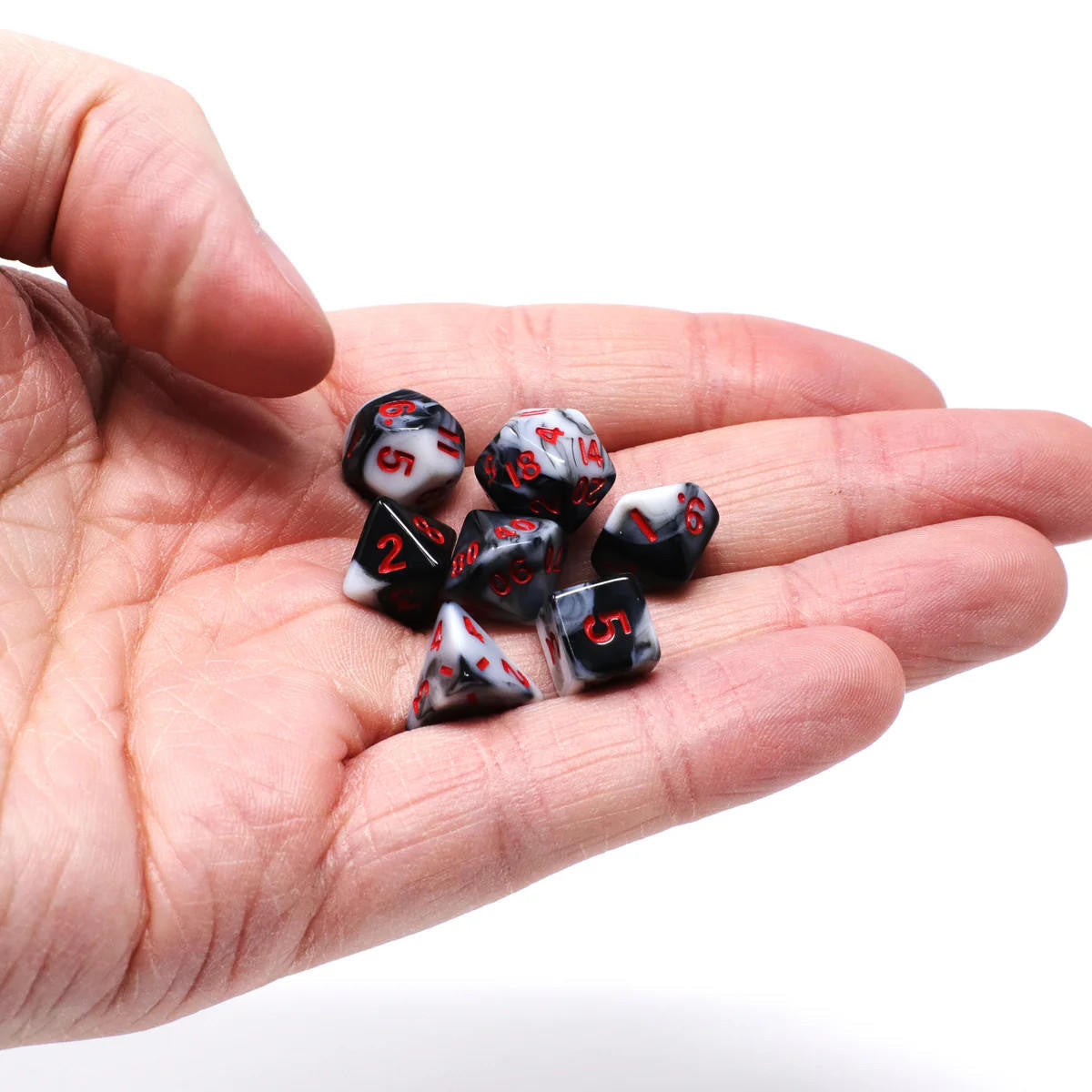 Die Hard Dice Critlings 7pc Mini RPG Set - Crimson Noir 