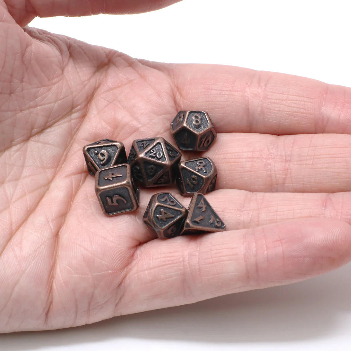 Die Hard Dice Critlings 7pc Mini RPG Set - Dark Copper 