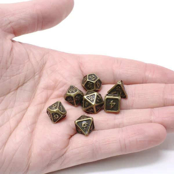 Die Hard Dice Critlings 7pc Mini RPG Set - Dark Gold 
