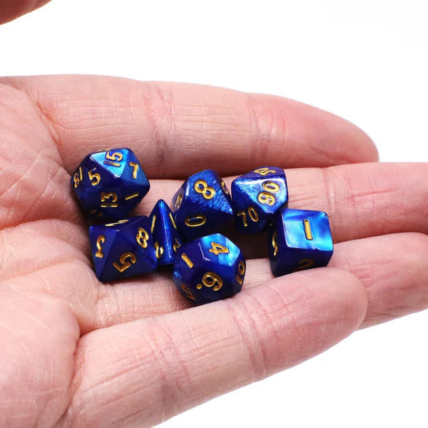 Die Hard Dice Critlings 7pc Mini RPG Set - Fountain Blue 