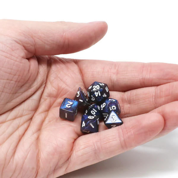 Die Hard Dice Critlings 7pc Mini RPG Set - Indigo Sparkle 