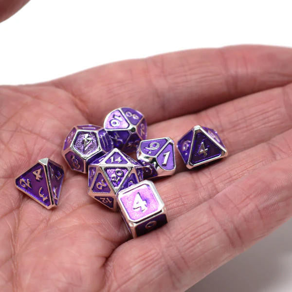 Die Hard Dice Critlings 7pc Mini RPG Set - Platinum Amethyst 