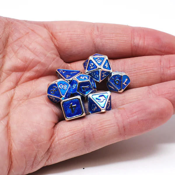 Die Hard Dice Critlings 7pc Mini RPG Set - Platinum Aquamarine 