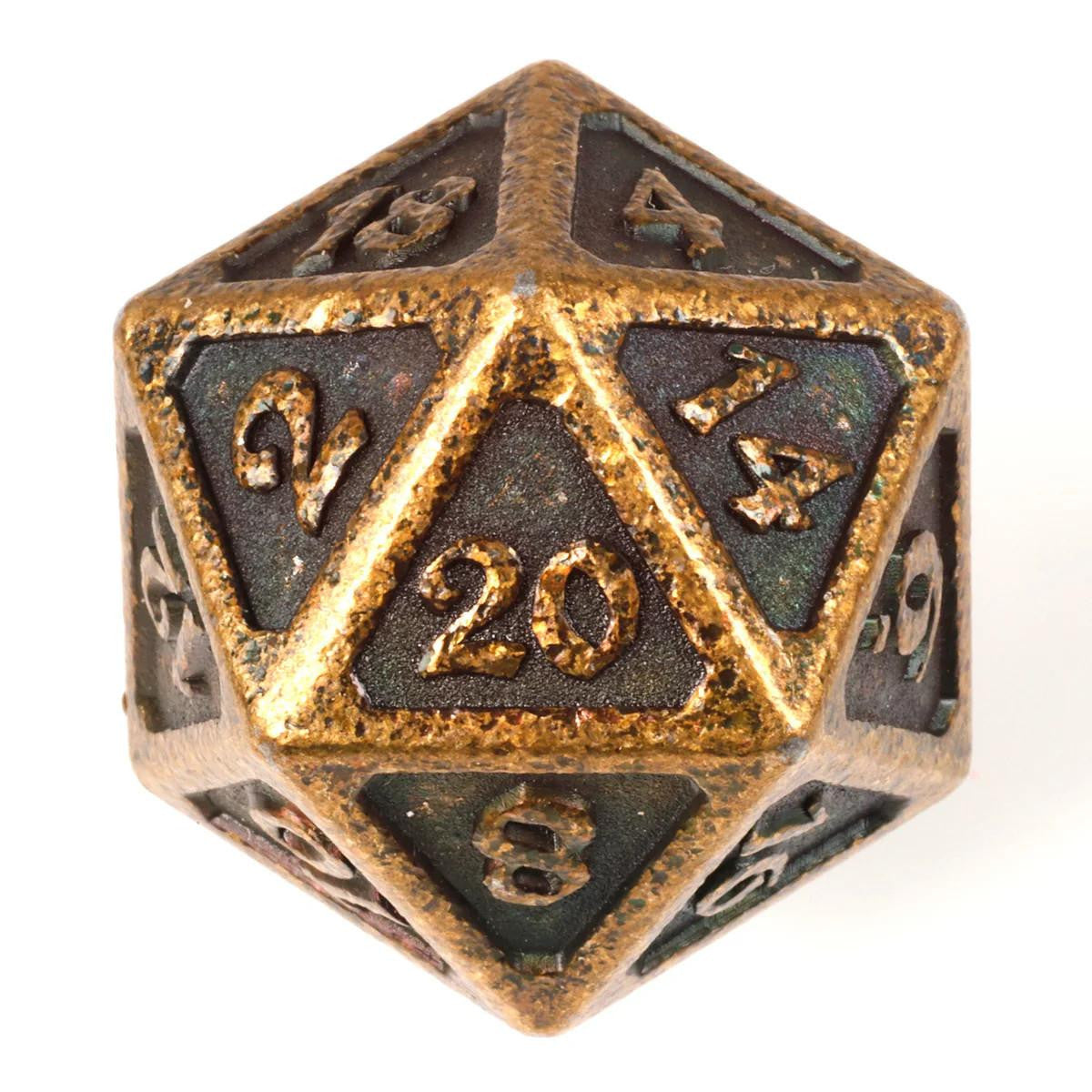 Die Hard Dice Dire d20 - Mythica Dark Gold 