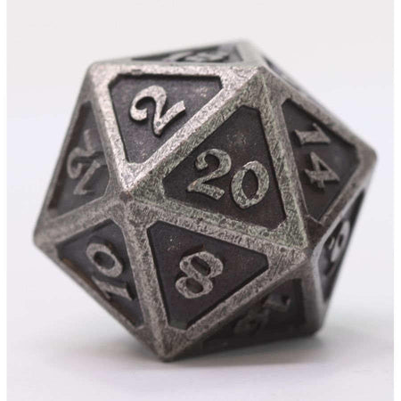Die Hard Dice Dire d20 - Mythica Dark Silver 