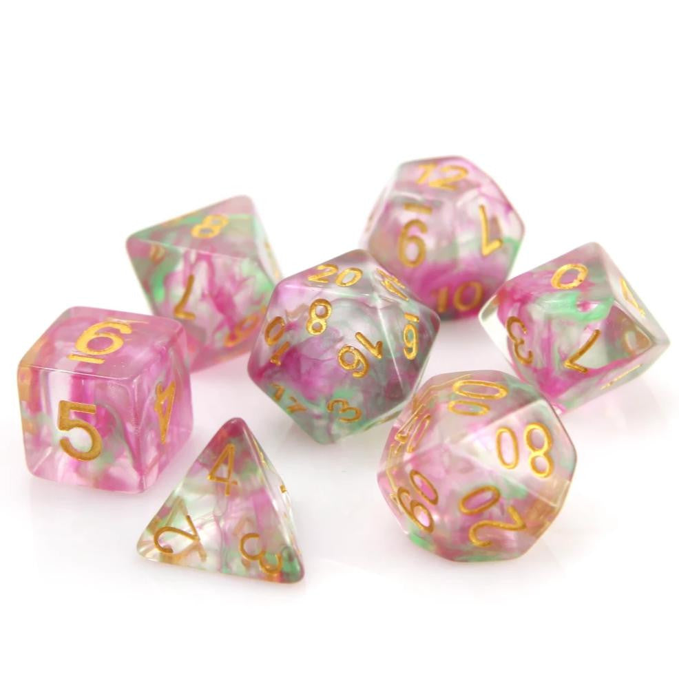 Die Hard Dice Green / Magenta Wisp RPG Set
