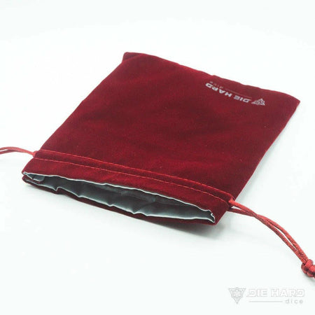 Die Hard Dice Satin Lined Velvet Bag - Medium Red