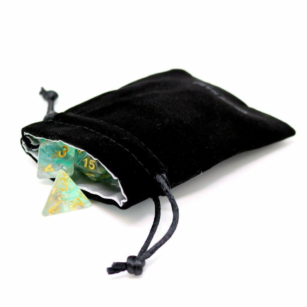 Die Hard Dice Satin Lined Velvet Bag - Small Black