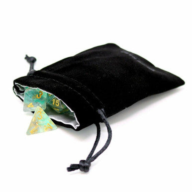 Satin Lined Velvet Bag - Small Black