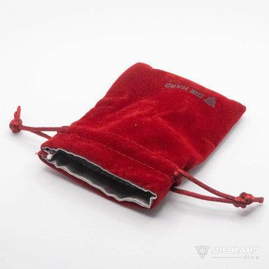 Satin Lined Velvet Bag - Small Red