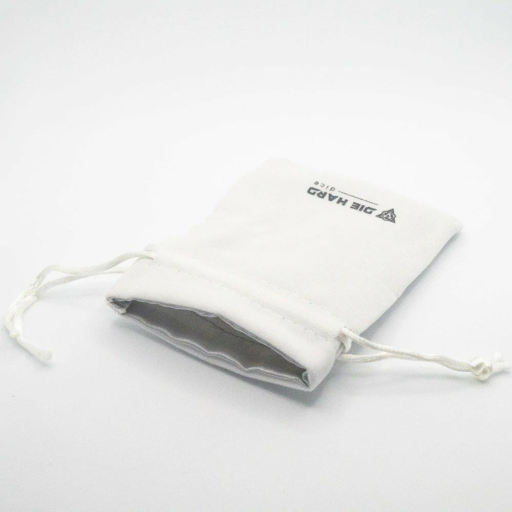 Die Hard Dice Satin Lined Velvet Bag - Small White