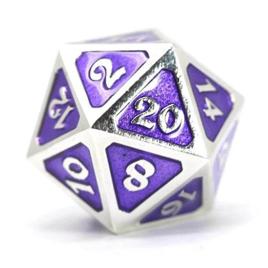 Single d20 - Mythica Platinum Amethyst