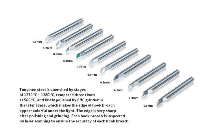 DSPIAE Tools Hook Broach Chisel Tungsten Steel .5mm HC-05